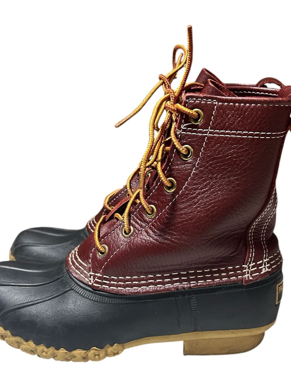 L.L. Bean Boots Burgundy Lace-Up Waterproof Duck Boots size 6